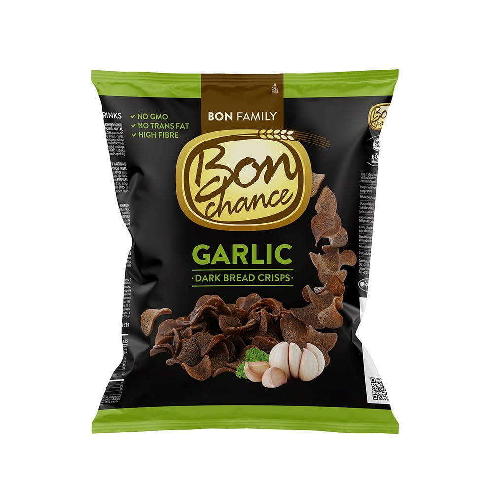 Chips de pain noir saveur ail 120 g