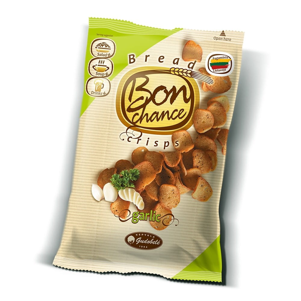 Chips de pain au goût d'ail 120 g