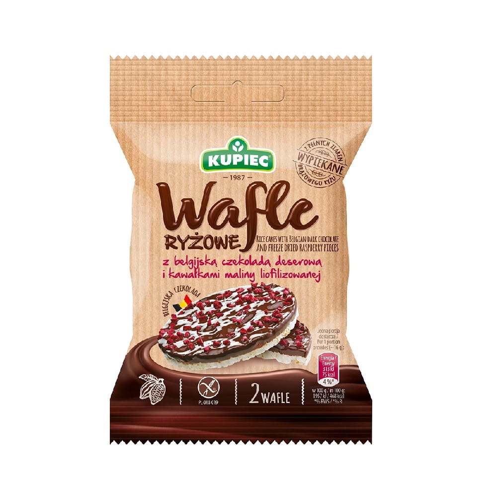 Galettes de riz au chocolat noir et éclats de framboise 32 g