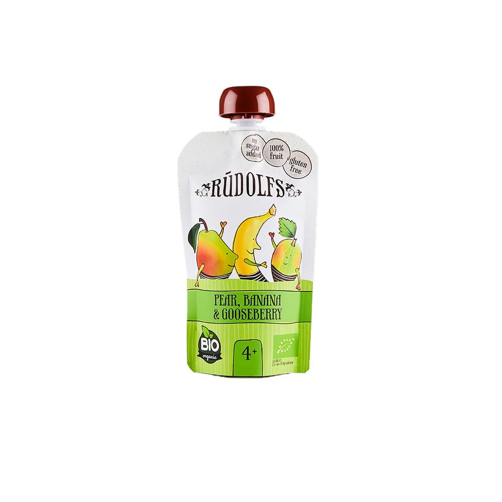 Mousse de fruits : poire, banane et groseille BIO 110 g