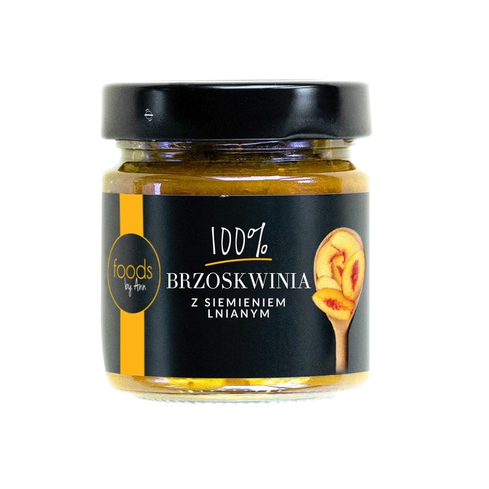 Confiture 100% pêche aux graines de lin 200 g FOODS BY ANN