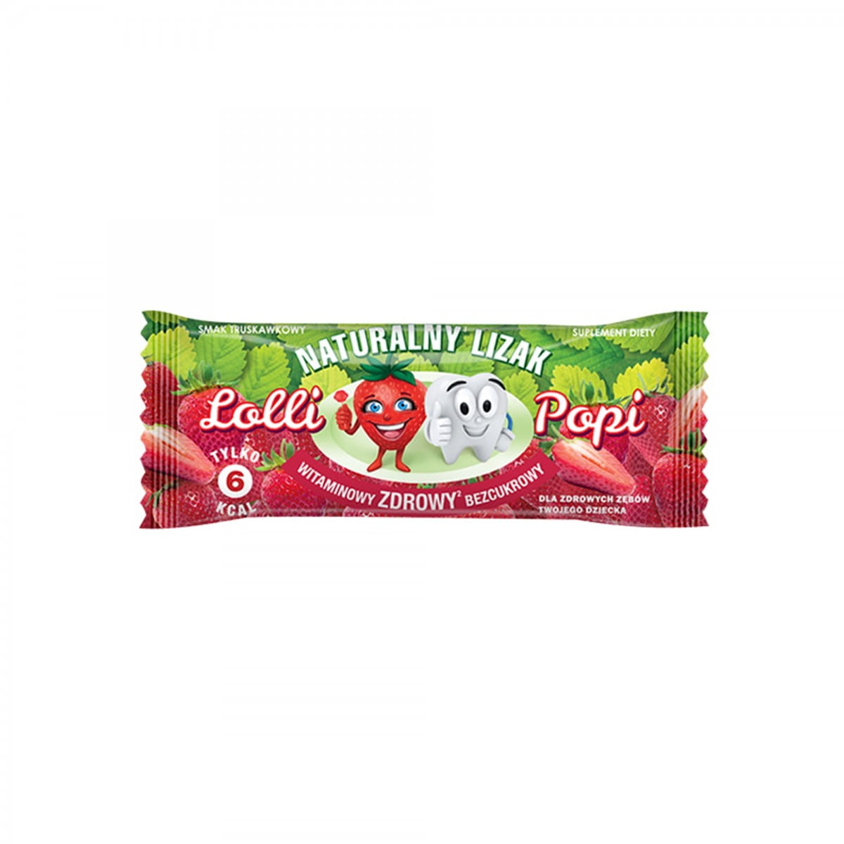 Sucette naturelle sans sucre fraise 6 g