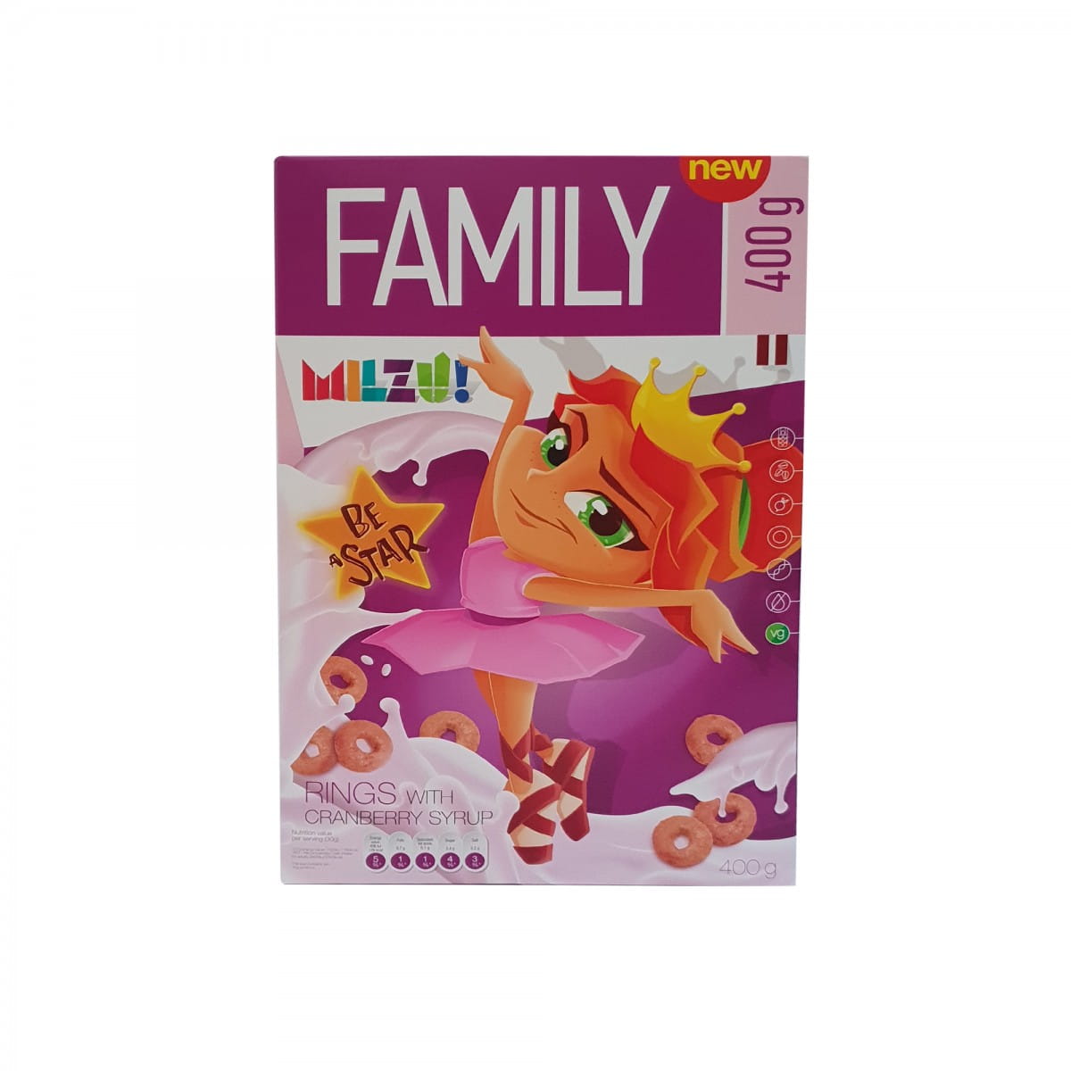 Flocons be a star cranberry cercles 400 g MILZU