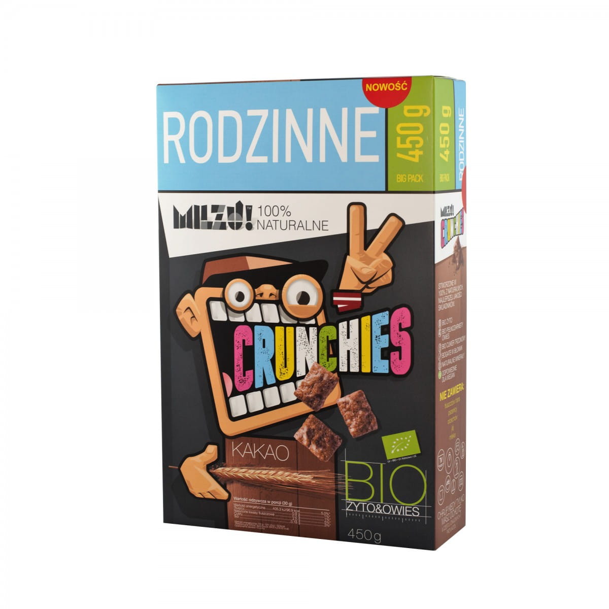 Croquants seigle avoine cacao BIO 450 g MILZU