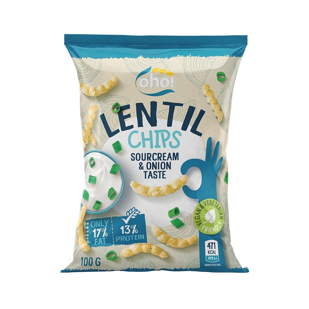 Chips de lentilles corail saveur crème et oignon 100 g