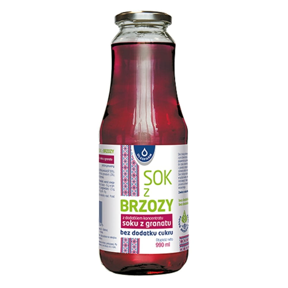 Jus de bouleau additionné de concentré de jus de grenade 990 ml OLEOFARM