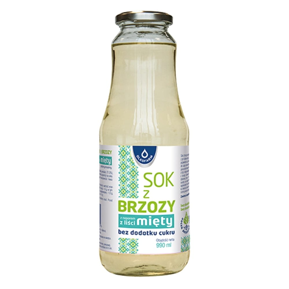 Jus de bouleau additionné de menthe sans sucre 990 ml OLEOFARM