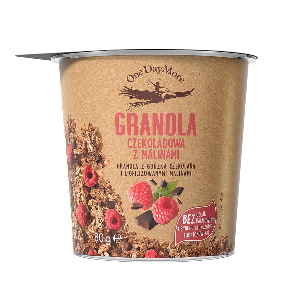 Granola chocolat aux framboises et chocolat noir 80 g
