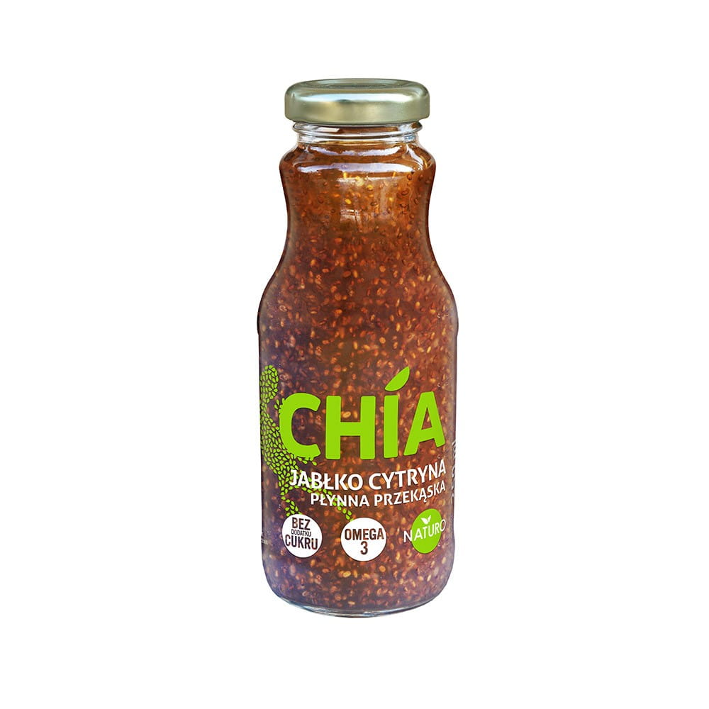 Un snack liquide aux graines de chia, pomme et citron 250 ml NATURO