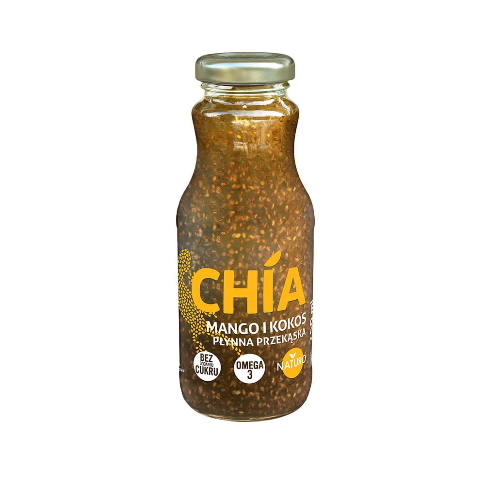 Un snack liquide aux graines de mangue chia et noix de coco 250 ml NATURO