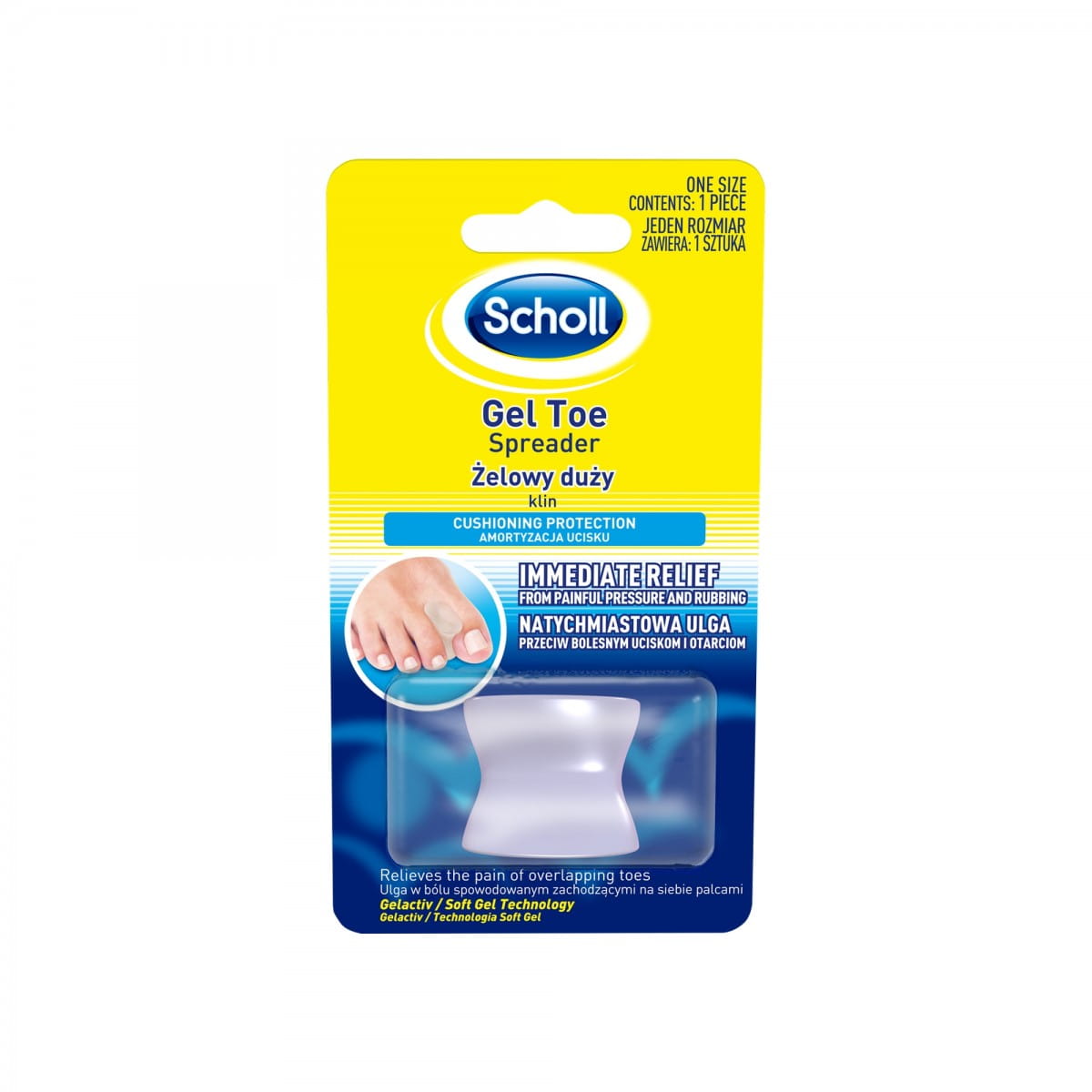 Grand coin de gel entre les doigts