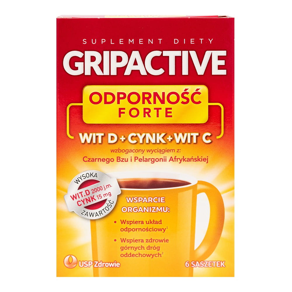 Gripactive résistance FORTE. vitamine d + zinc + vitamine C 6 sachets