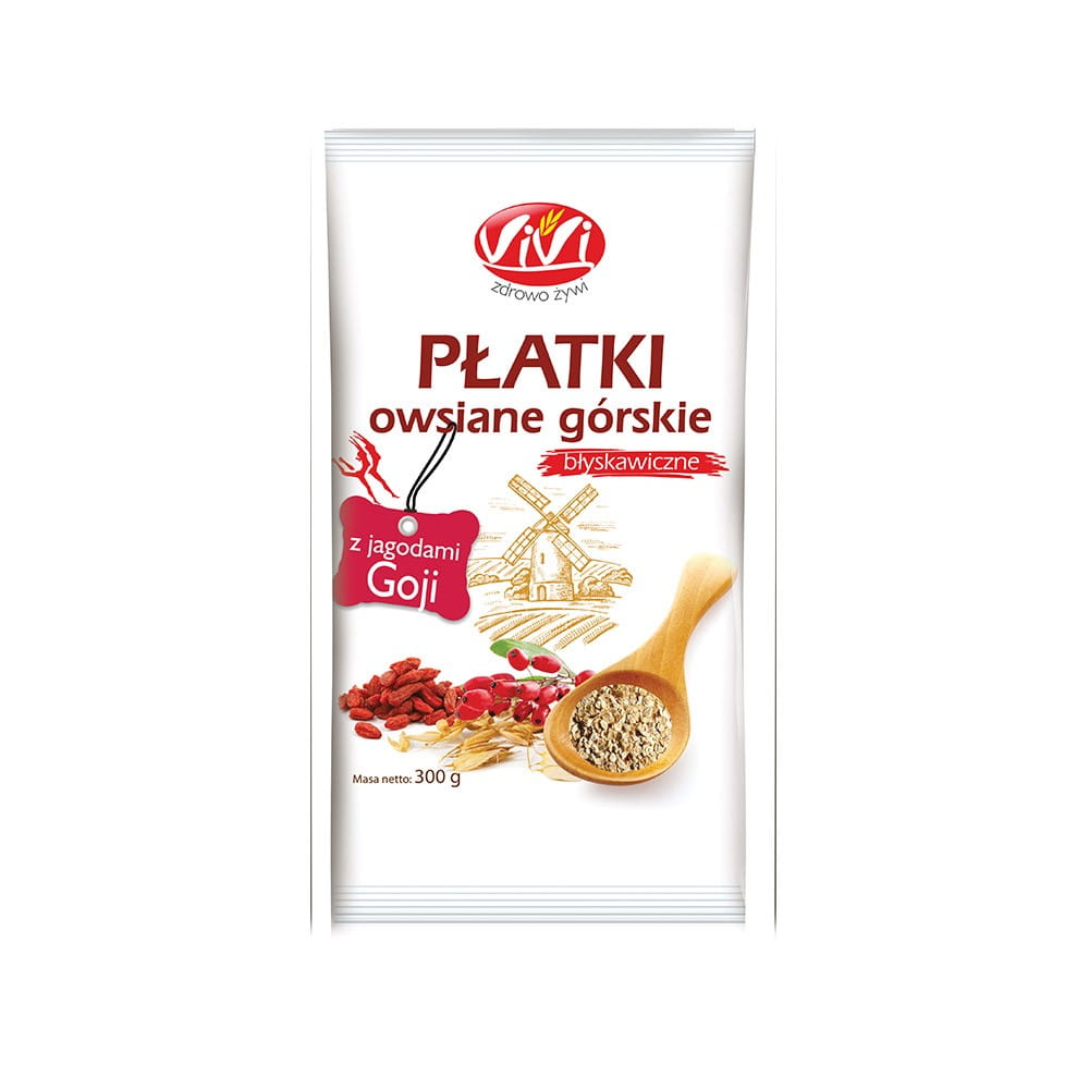 Flocons d'avoine de montagne aux baies de goji 300 g VIVI