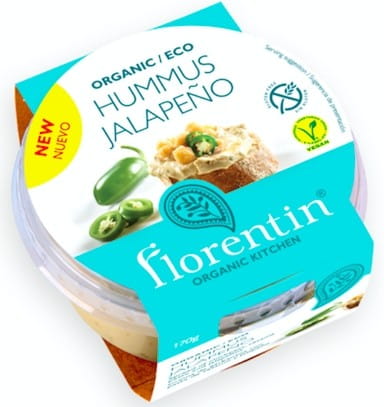 Vente houmous jalapeno sans gluten BIO 170 g - FLORENTIN