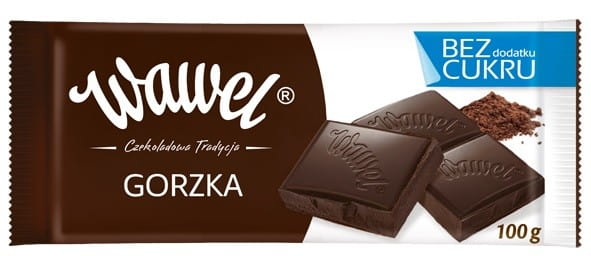 Chocolat amer sans sucre ajouté 90g WAWEL