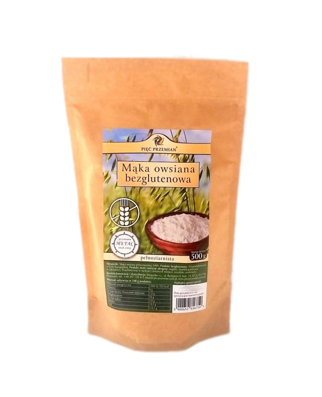 Farine d'avoine complète sans gluten 500g CINQ CHANGEMENTS