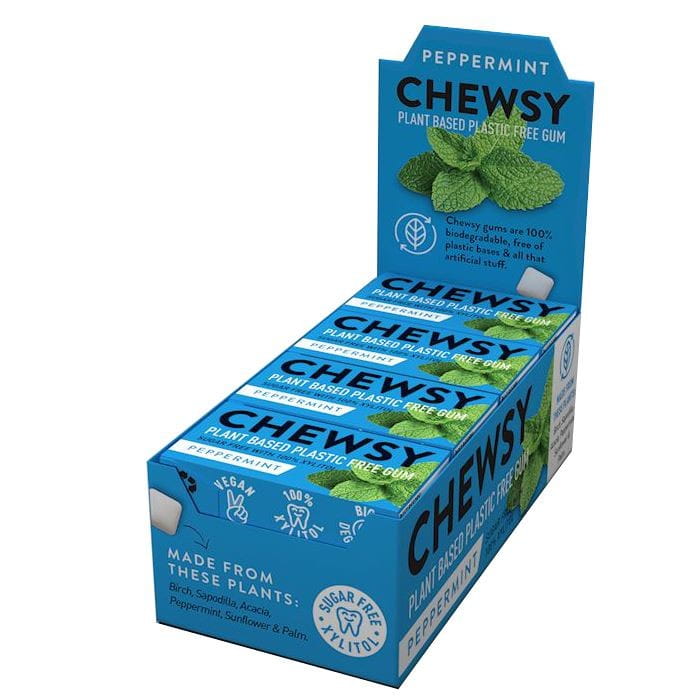 Chews chewing-gum menthe poivrée au xylitol (présentoir) 15g x 12 pièces CHEMLAND