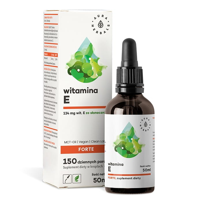 Vitamine E FORTE (200 ui) sur huile MCT - gouttes 50 ml AURA HERBALS