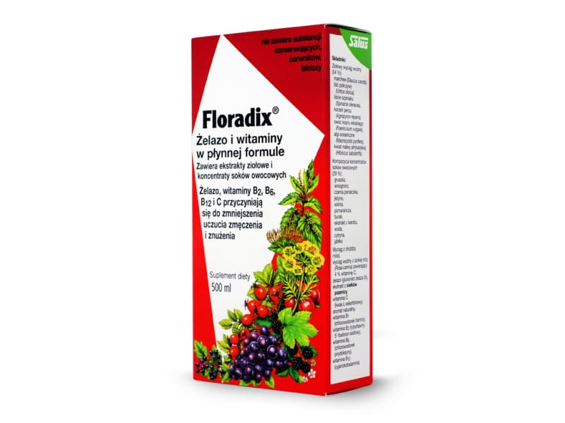 Fer et vitamines dans la formule liquide FLORADIX 500ml