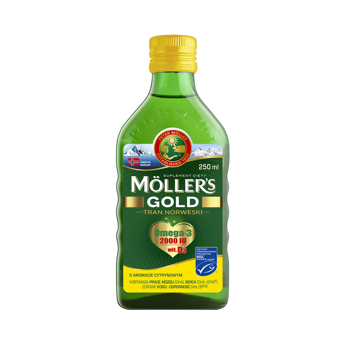 Huile de poisson norvégienne or 250 ml MOLLER'S MOLLERS