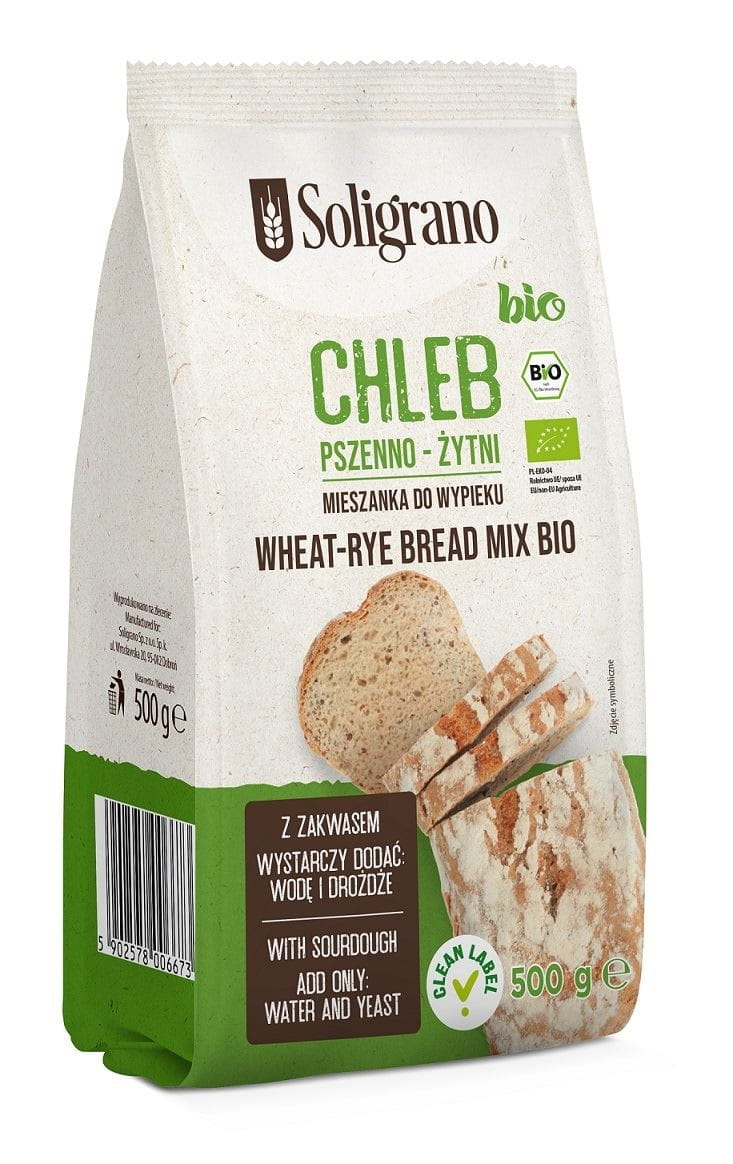 Mélange pour la cuisson du pain de blé et de seigle BIO 500 g - SOLIGRANO