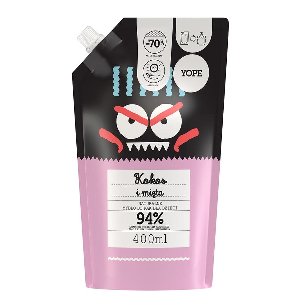 Savon à mains pour enfants bouillon coco et menthe 400 ml - YOPE