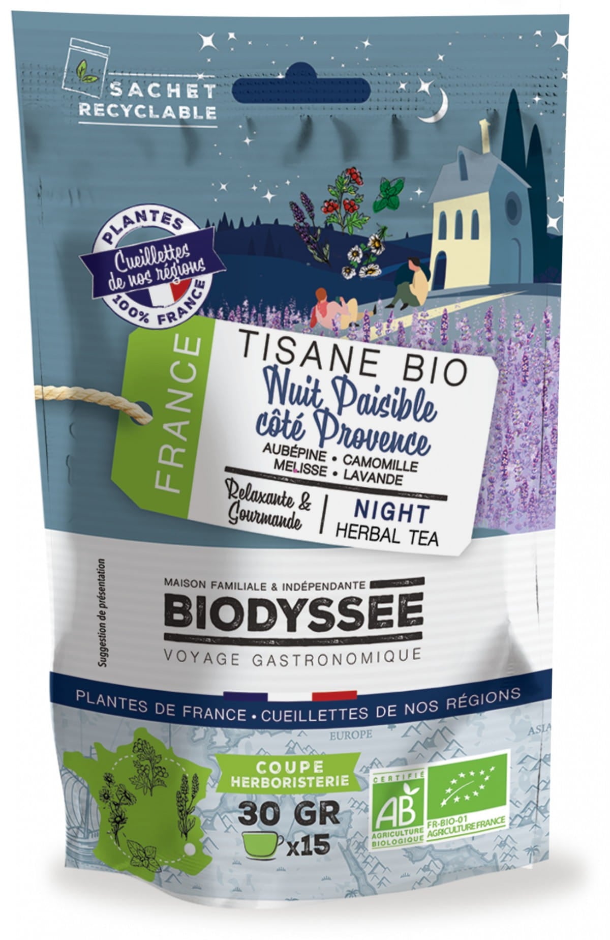 Tisane nuit calme 30g ECO BIODYSSEE