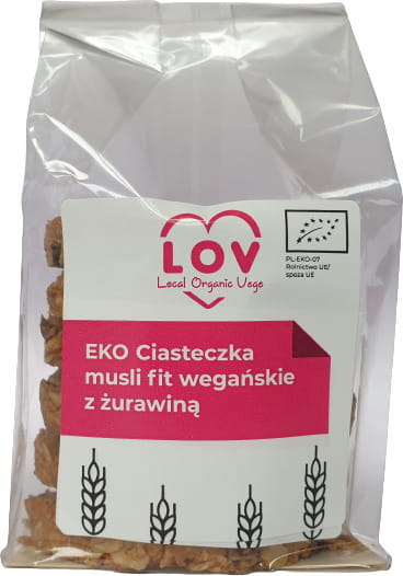 Vegan muesli fit cookies à la canneberge 240g EKO LOCAL ORGANIC VEGE