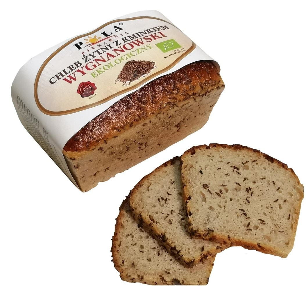 Pain de seigle Wygnanów aux graines de carvi BIO 350 g - POLA