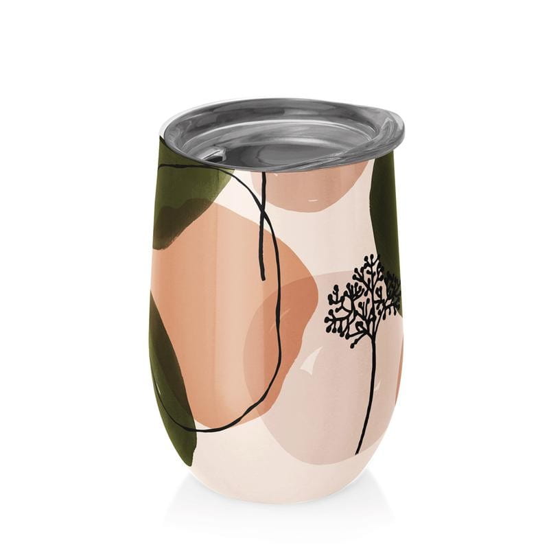 Mug inox couvercle olive & pêche 420 ml - CHIC - MIC