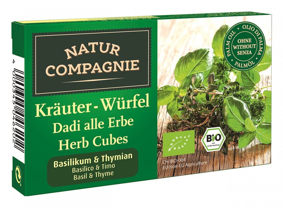 Bouillon de vente - dés d'herbes au basilic et thym BIO 80 g - NATUR COMPAGNIE