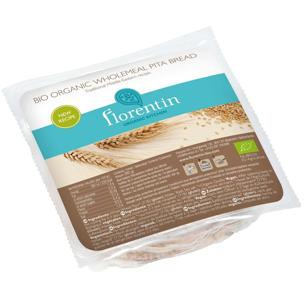 Vente pain pita brun BIO 280 g - FLORENTIN