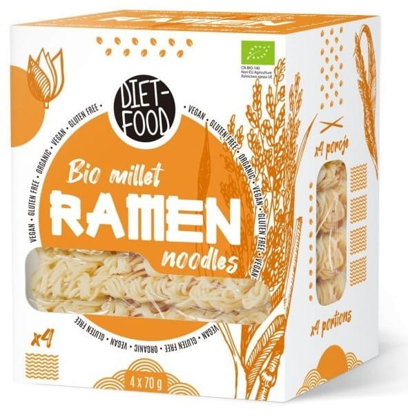 Nouilles ramen au millet 100% sans beurre. ALIMENTATION RÉGIME BIO 280 g