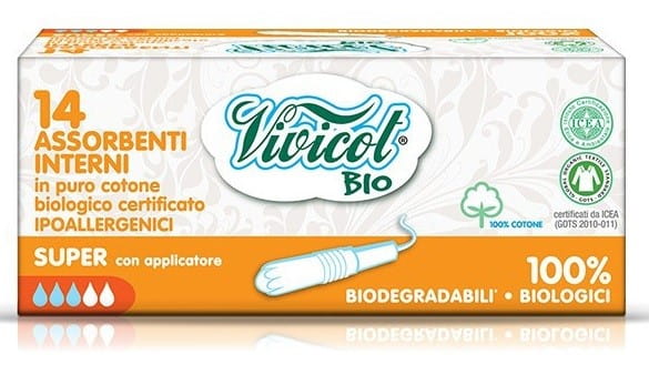 Tampons avec applicateur super 16 pièces VIVICOT BIO