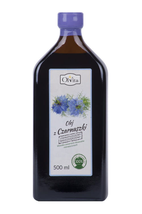 Huile de cumin noir, pressée à froid, non raffinée, brute 500ml OLVITA