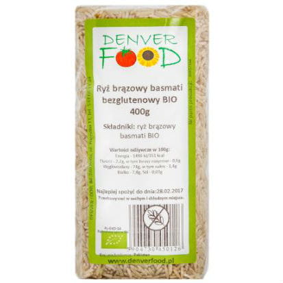 Riz basmati brun sans gluten BIO 400g DENVER FOOD