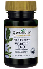 Vitamine D3 haute puissance vitamine D - 3 cholécalciférol 1000iu 30 gélules SWANSON