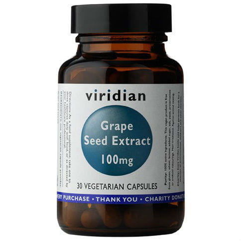 Extrait de pépins de raisin opc 100mg 30 gélules VIRIDIAN