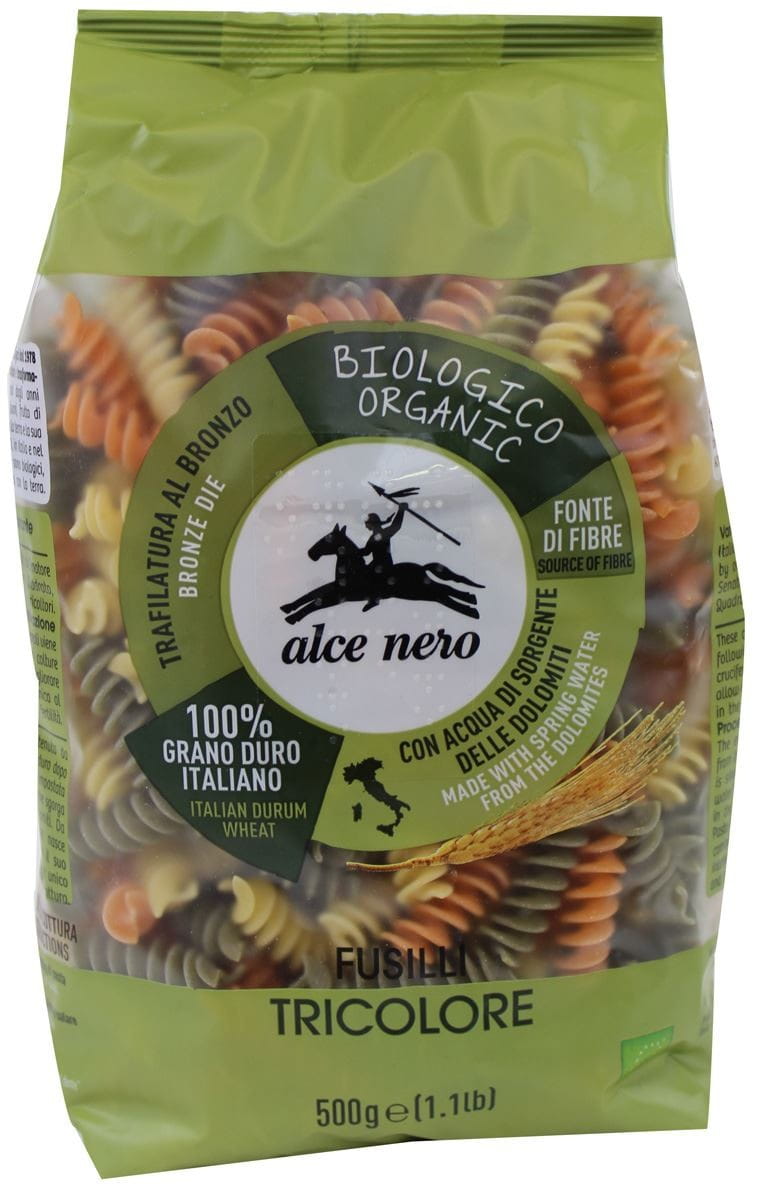 Pâtes (semoule tricolore) fusilli BIO 500 g - ALCE NERO