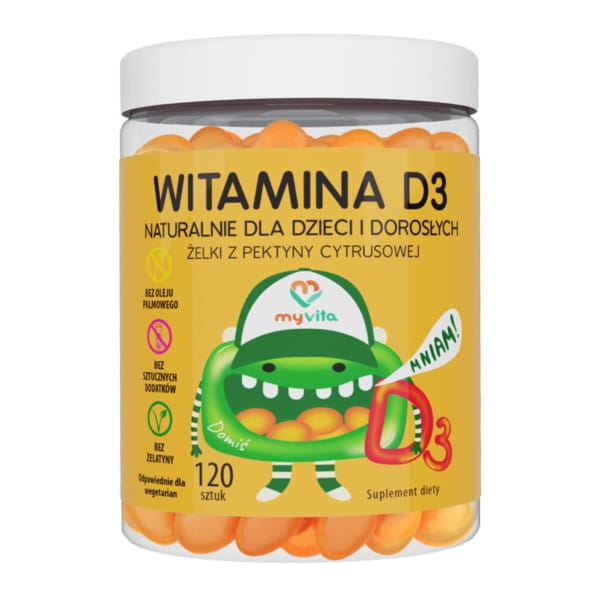 Fèves à la gelée naturelles avec vitamine D3 120 pièces MYVITA