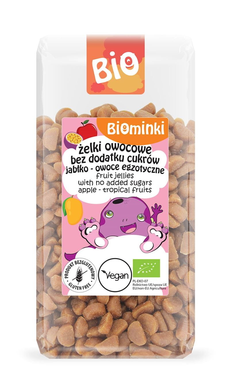 Pâtes de fruits sans sucre ajouté pomme - fruits exotiques sans gluten BIO 400 g - BIOMINKI