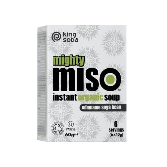Soupe instantanée au miso blanc et soja edamame sans gluten (6 x 10 g) 60 g - KING SOBA