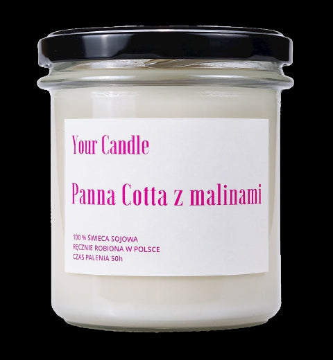Bougie de soja panna cotta aux framboises 300 ml - VOTRE BOUGIE