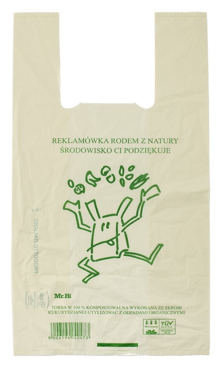 PUBLICITÉ COMPOSTABLE ET BIODÉGRADABLE AVEC AMIDON DE MAÏS 1 pc (50 cm x 27 cm) - BIODÉGRADABLE