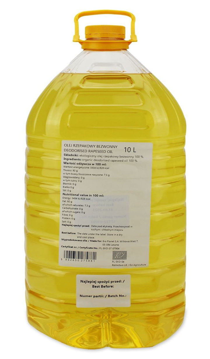 HUILE DE COLZA SANS ODEUR BIO 10 L - HORECA