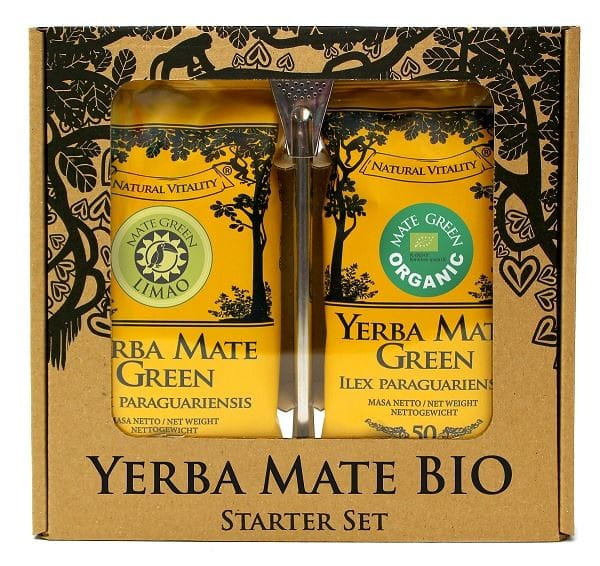 YERBA MATE BIO SET 50 g, YERBA MATE LIMAO BIO 50 g, BOMBILLA - MATÉ BIO VERT