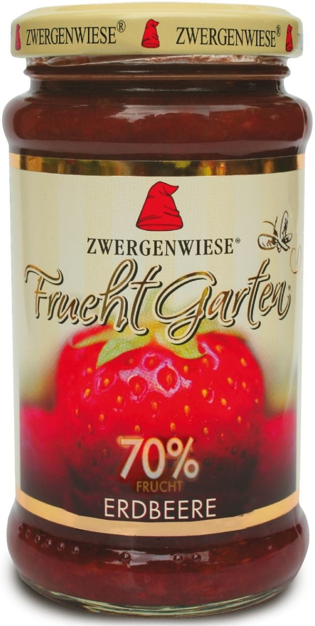 Mousse de fraise (70% de fruits) sans gluten BIO 225 g - ZWERGENWIESE