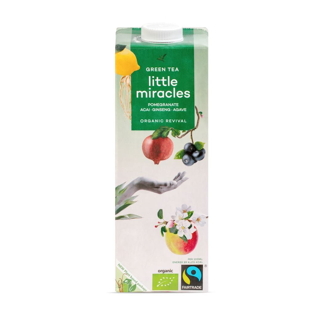 Boisson rafraîchissante au thé vert, grenade acai ginseng BIO 1000 ml - LITTLE MIRACLES