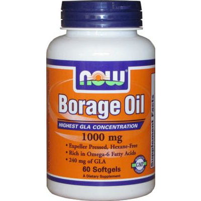 Huile de bourrache 1000mg 60 gélules NOW FOODS