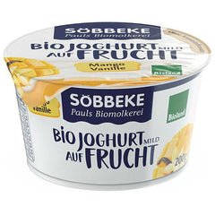 Yaourt à la mousse de mangue - vanille 38% de matière grasse BIO 200 g - SOBBEKE